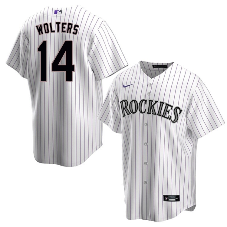Nike Men #14 Tony Wolters Colorado Rockies Baseball Jerseys Sale-White